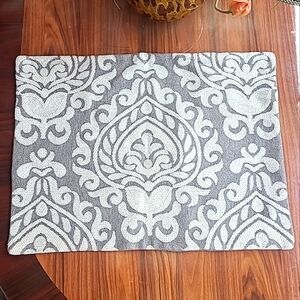 STD.SHAM Throw Pillow Cover 100%Cotton Grey White 3D Pattern 25"x19" India